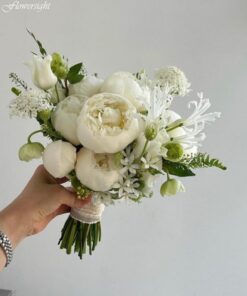 hoa cưới mẫu đơn trắng