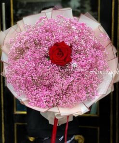 Fragrance of Love hoa mừng tốt nghiệp baby hồng và 1 bông hồng