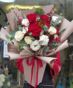 hoa tốt nghiệp đỏ trắng "Mãi yêu"