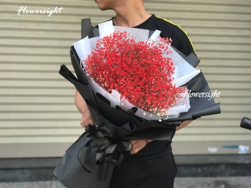 Bó hoa baby đỏ đẹp dành tặng người yêu