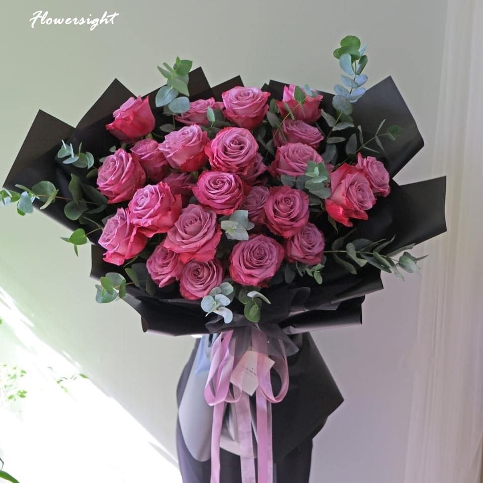 Bó hoa hồng tím dịu dàng tặng sinh nhật tháng 3