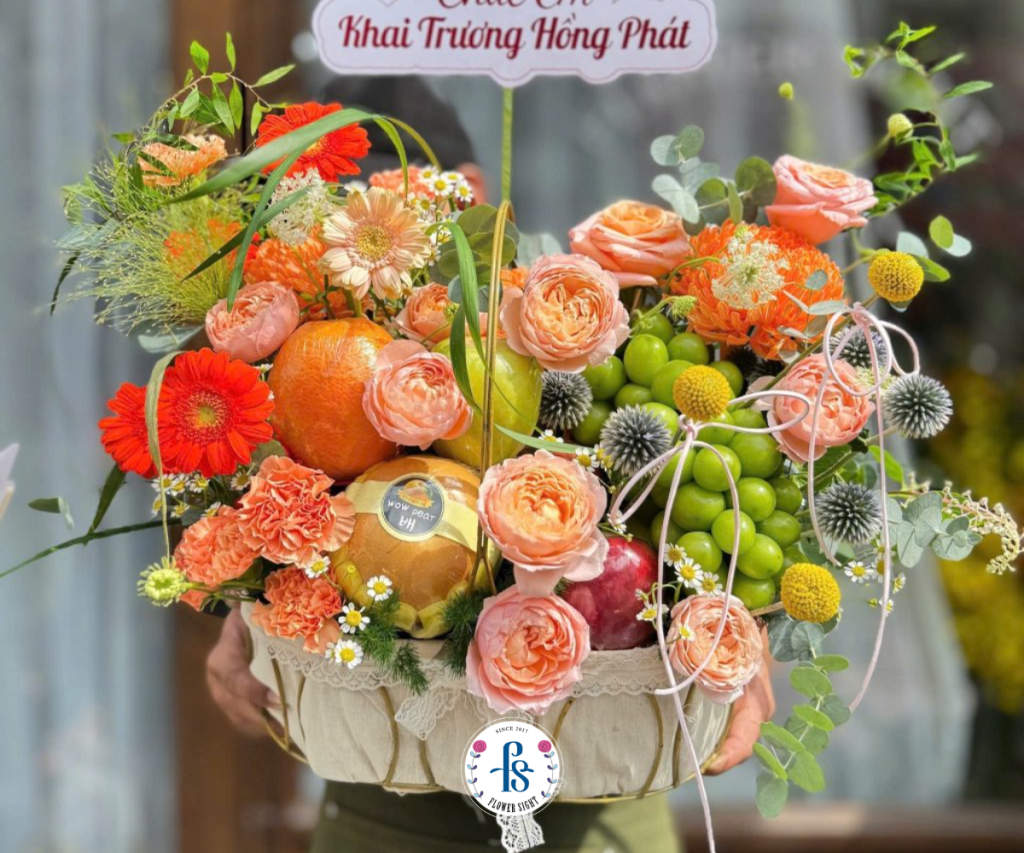 Giỏ hoa tươi đẹp giá rẻ tại TPHCM "Bản tình ca của chúng ta"