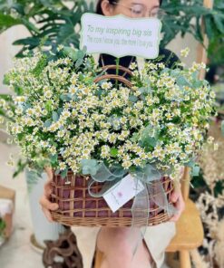 Giỏ hoa tươi giá rẻ TPHCM "Tình yêu vĩnh cửu"