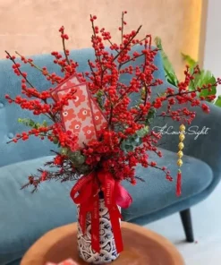 Lẵng hoa để bàn ngày tết "Ngát Hương Xuân Tươi"