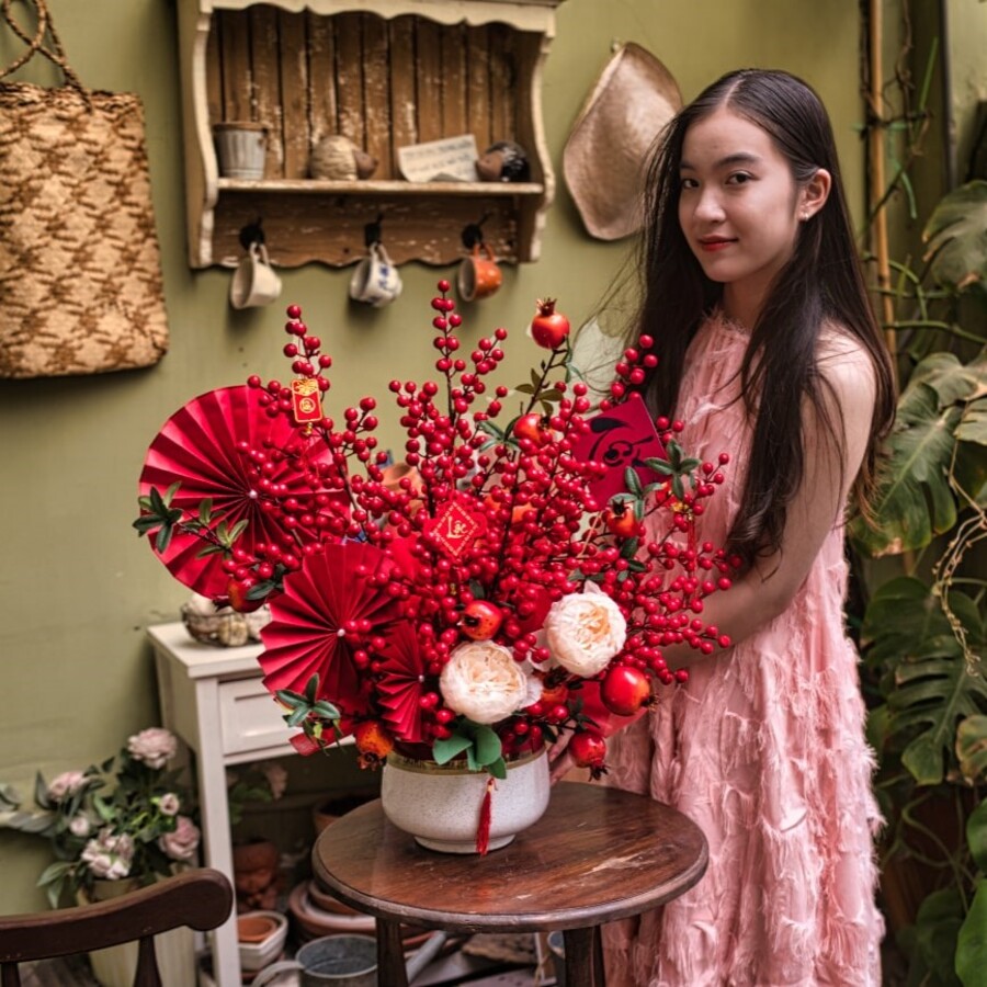 Giỏ Bức tranh xuân hoa 