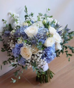 Bó hoa cưới màu xanh