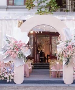 cổng hoa cưới tone hồng