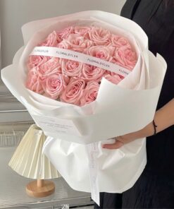 Bó hoa hồng nhạt