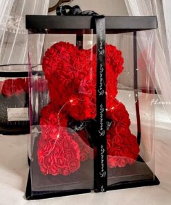 gấu bông hoa hồng sáp