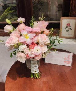 Hoa cưới tone hồng