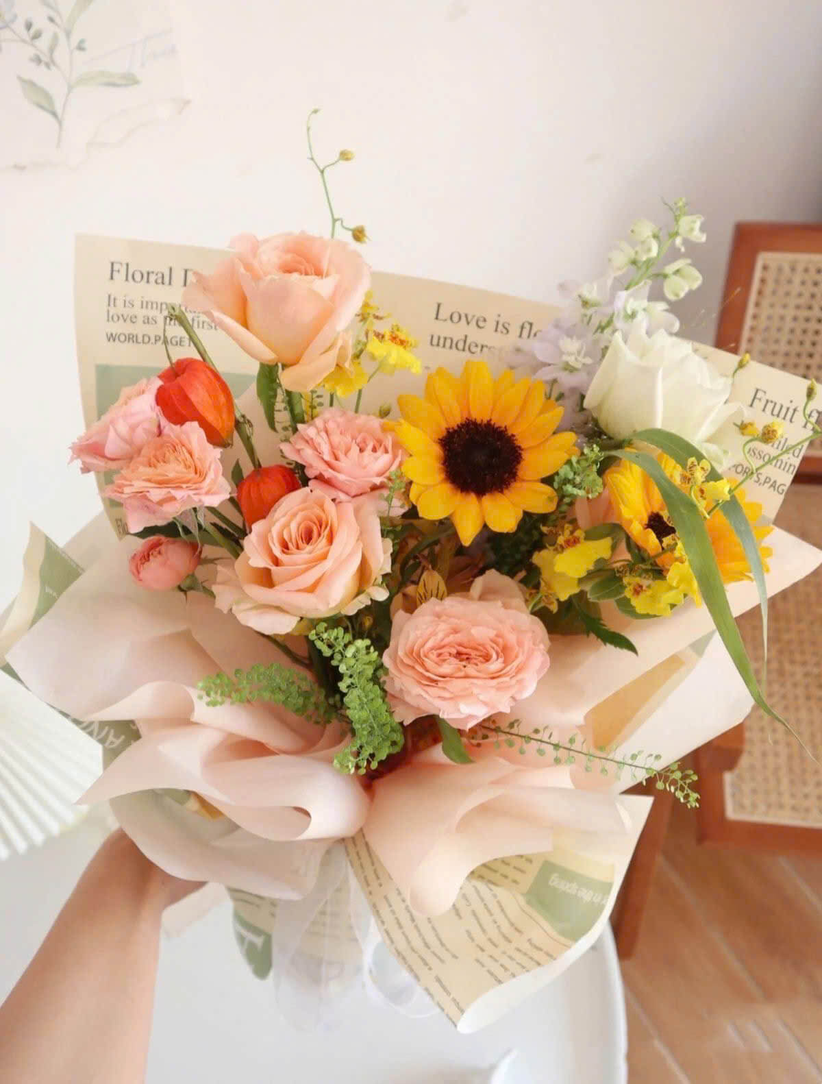 Bó hoa lan vàng mix đẹp