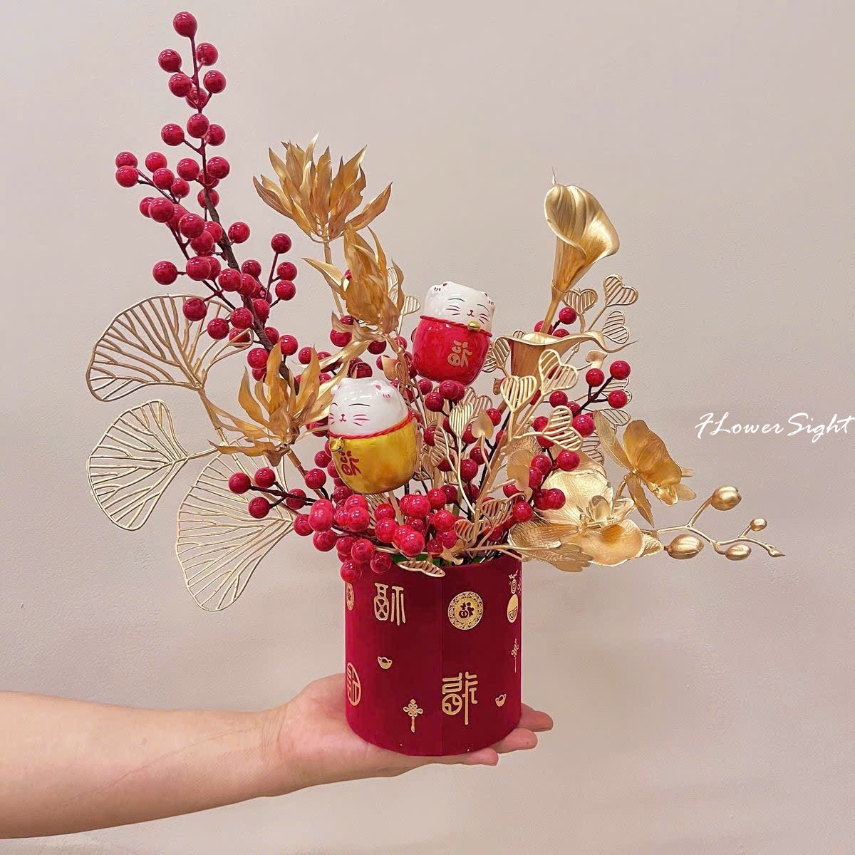 Chậu hoa nhỏ chưng tết