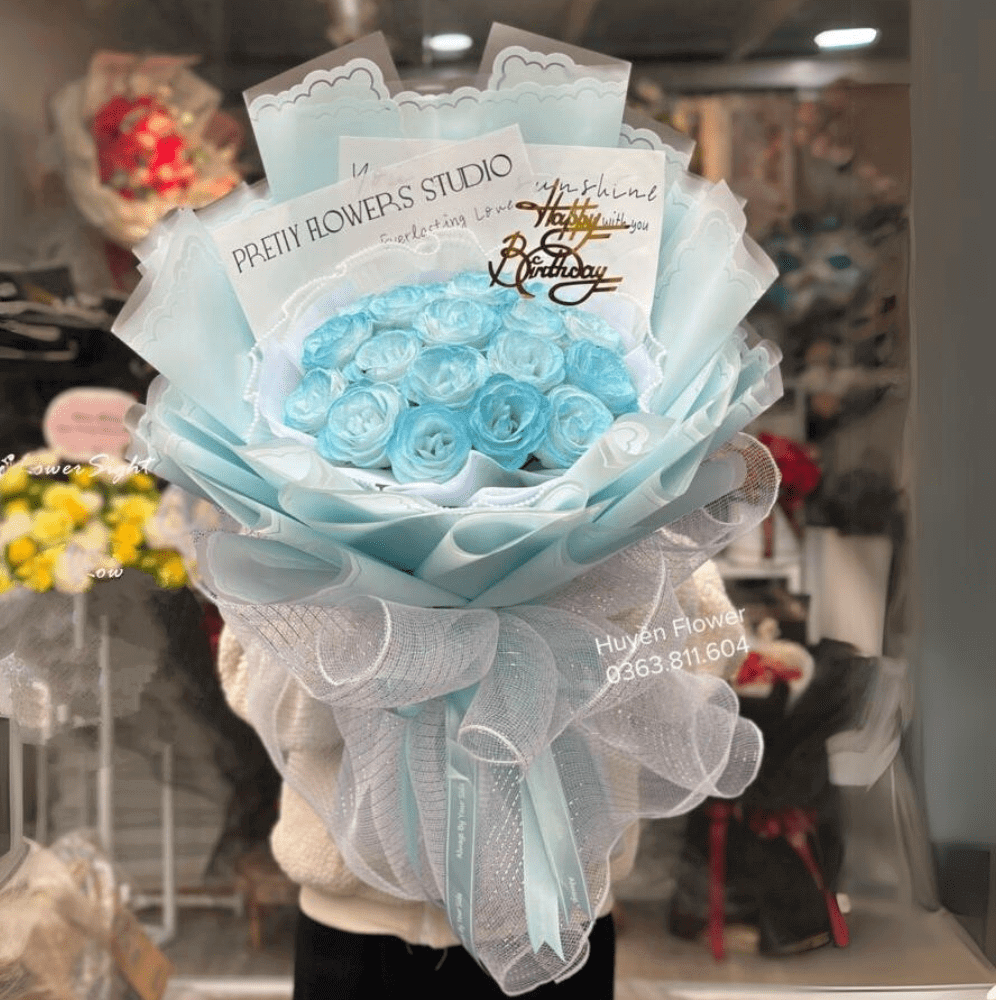 Bó hoa sáp xanh dương Bó hoa sáp xanh dương