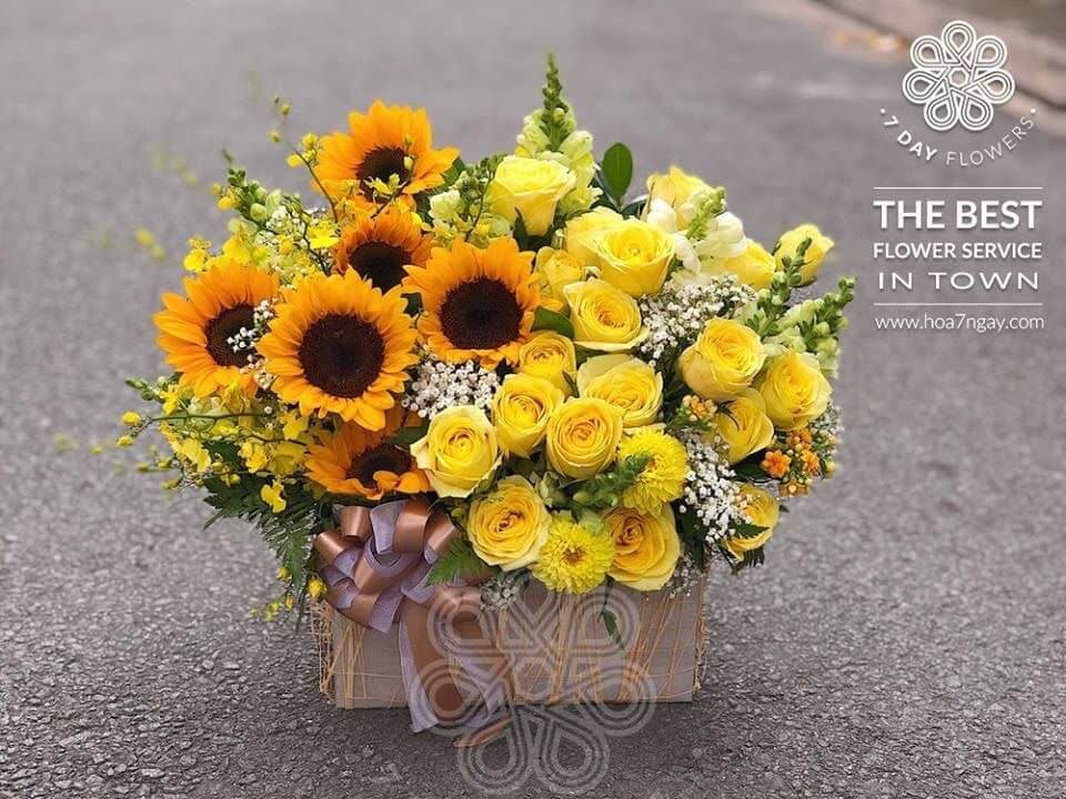 hộp hoa hướng dương 01