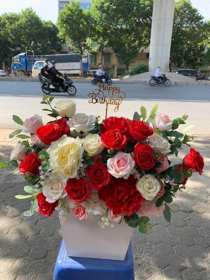lẵng hoa sáp