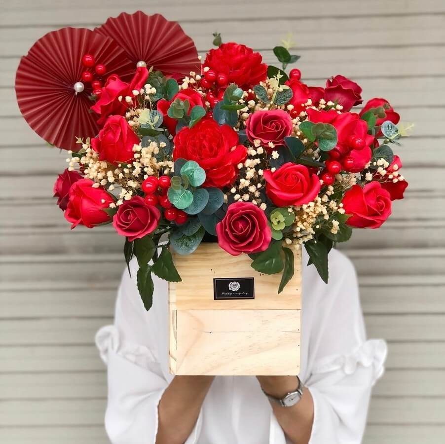 lẵng hoa sáp