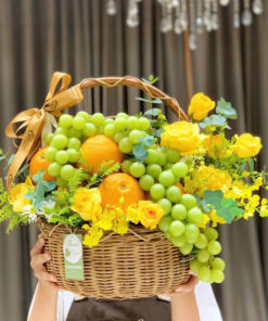 Giỏ Hoa Trái Cây Sinh Nhật Bright future