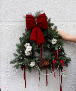 Cây Thông Tươi vòng Hoa Noel
