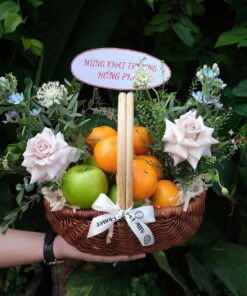 Giỏ hoa trai cây Snowman