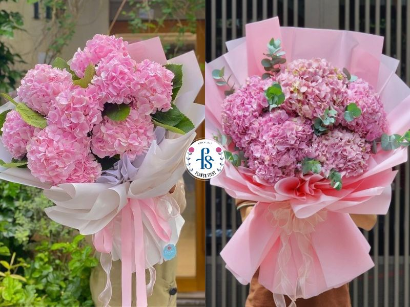 Bó hoa cẩm tú cầu hồng