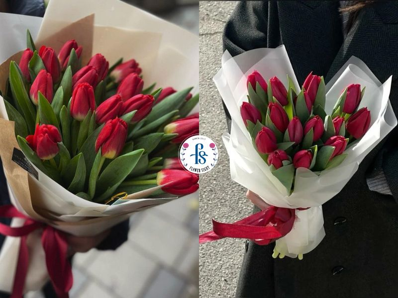 Bó hoa tulip đỏ