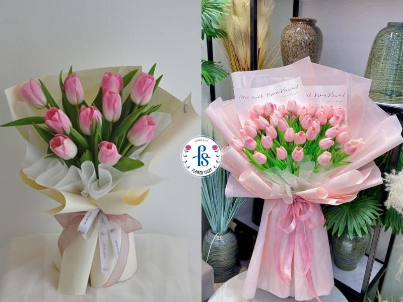 Bó hoa tulip hồng