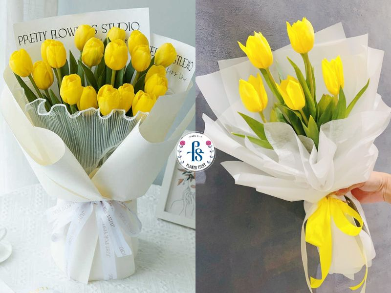 Bó hoa tulip vàng