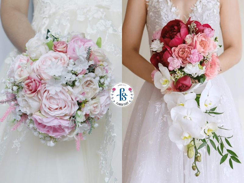 Bó hoa tươi cầm tay cô dâu