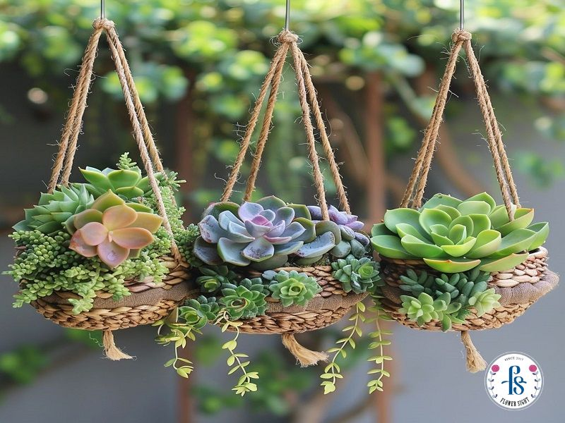 Giỏ hoa sen đá mini