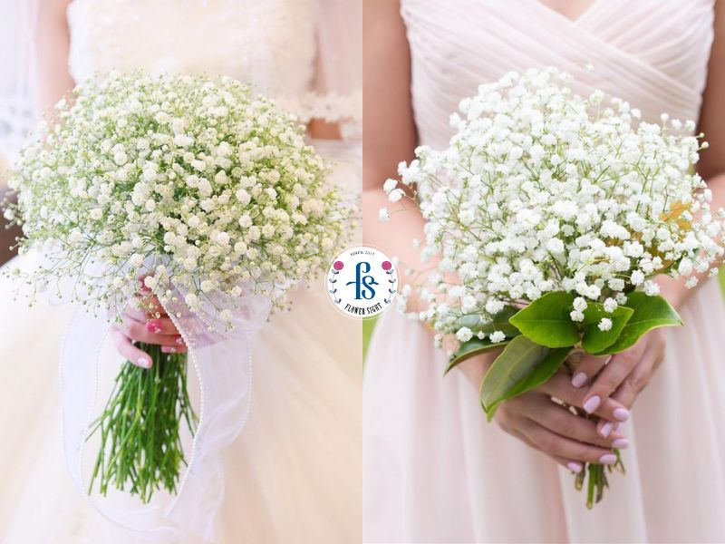Bó hoa baby cầm tay cô dâu
