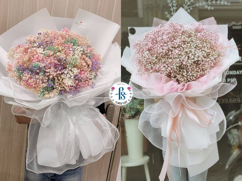 Bó hoa baby tặng đồng nghiệp