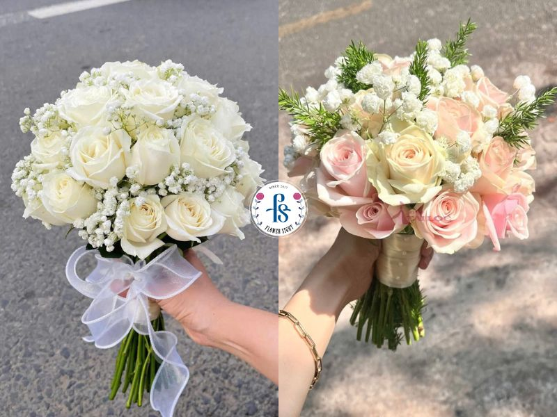 Hoa cưới cầm tay Hoa hồng