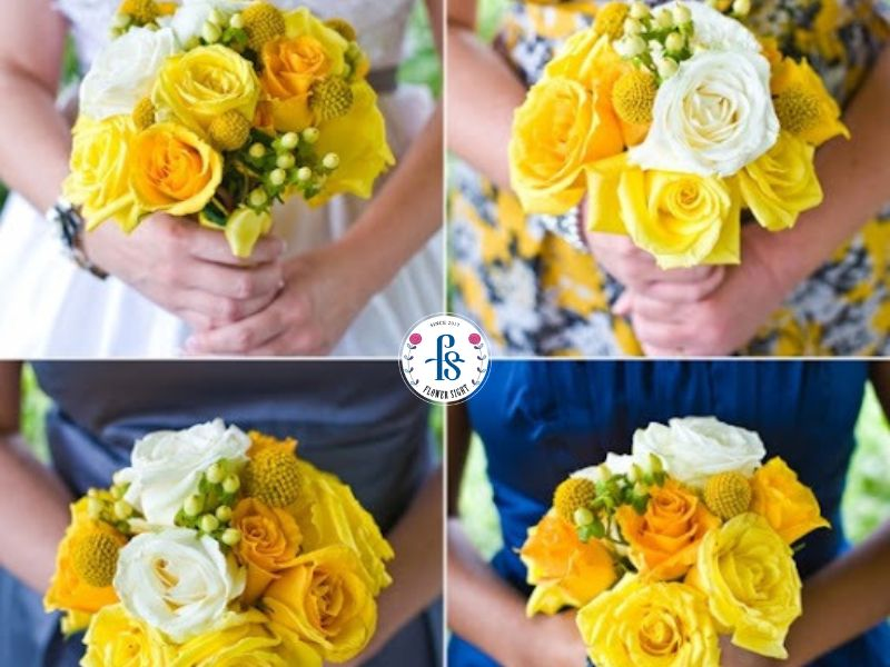 Hoa cưới cầm tay màu vàng
