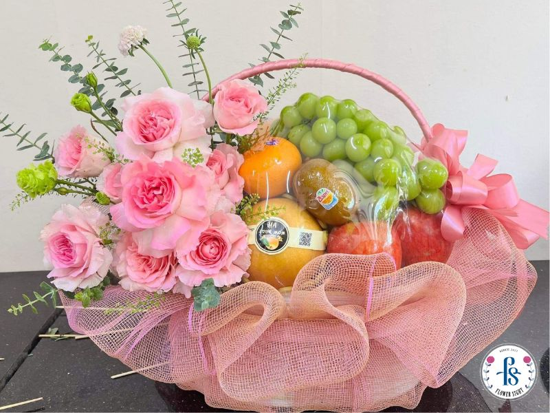 Mẫu giỏ hoa trái cây 1