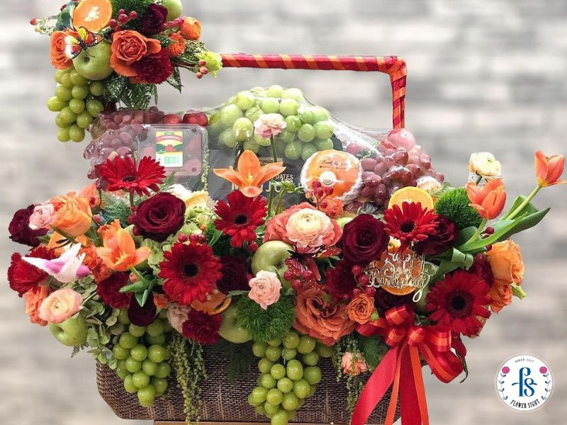 Mẫu giỏ hoa trái cây 3