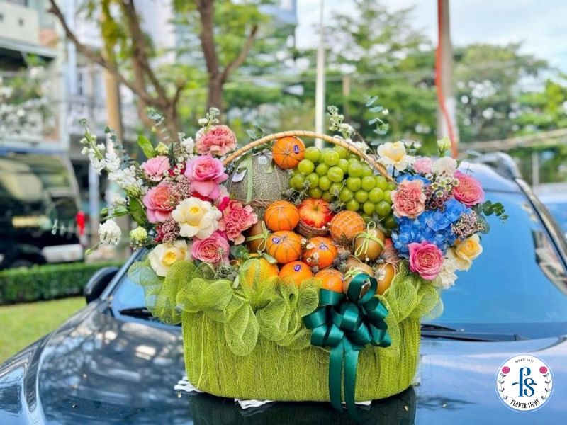 Mẫu giỏ hoa trái cây 4