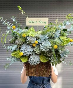 Giỏ Hoa Sen Đá Blue Valentine