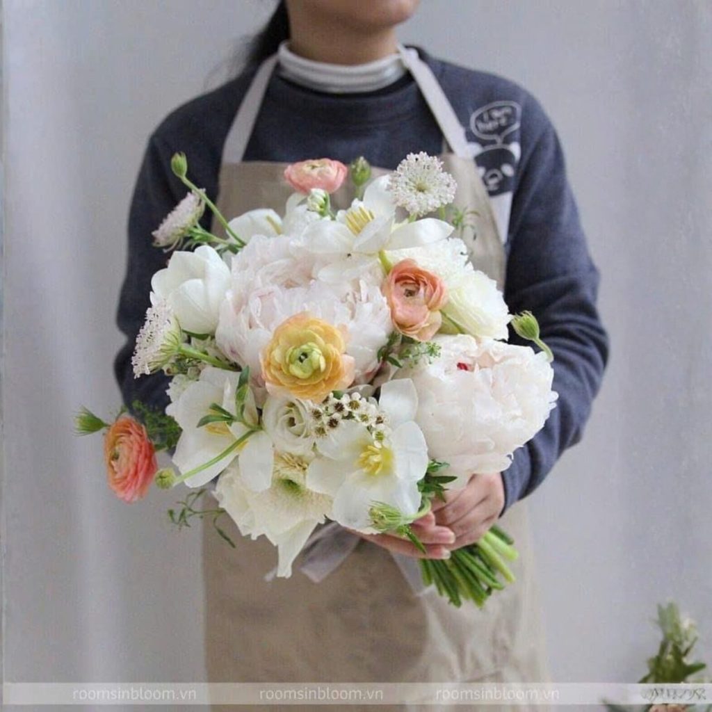 Ivory Promise Bó Hoa Cưới Mẫu Đơn Ivory Promise