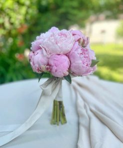 Bó hoa cưới mẫu đơn Mộng Hồng
