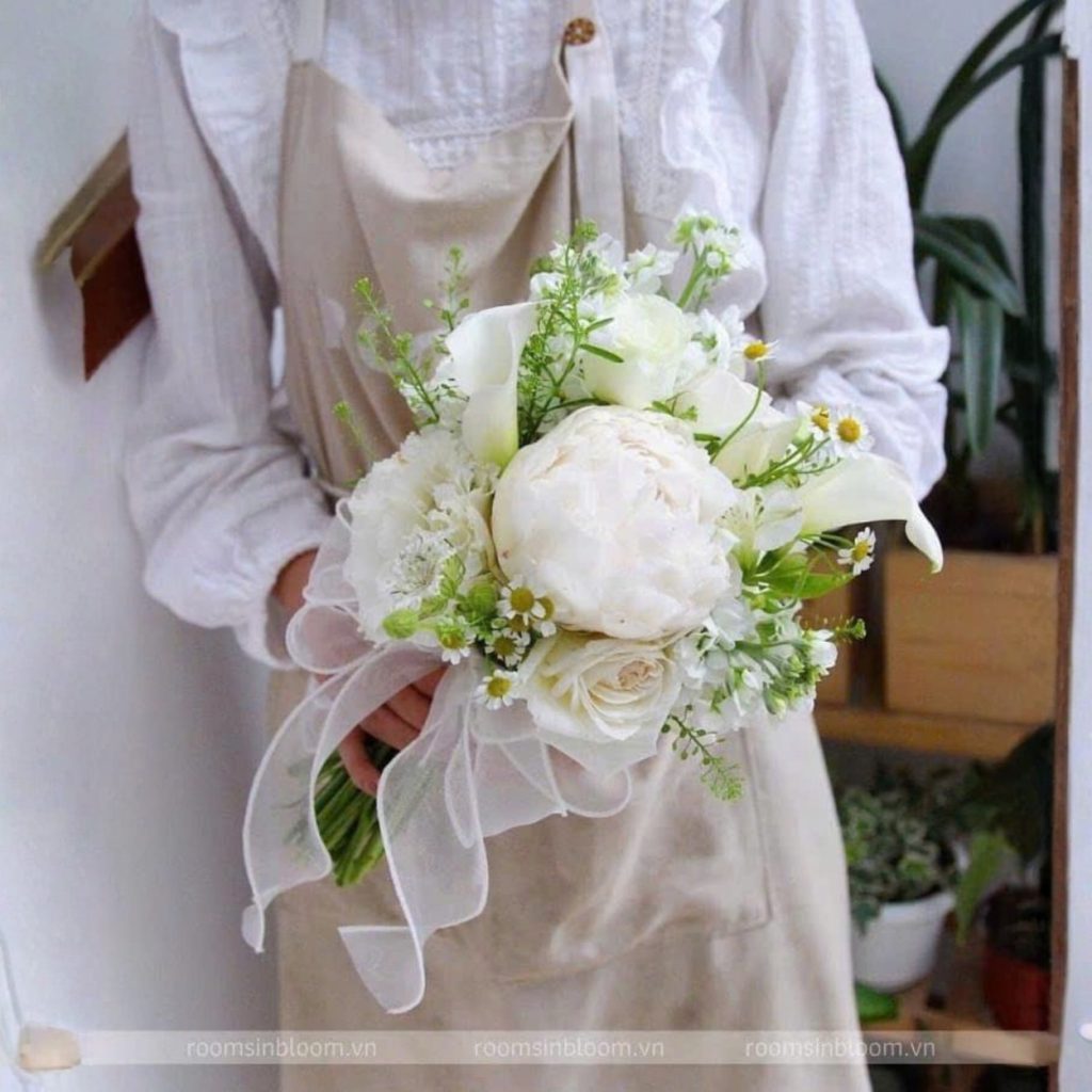 Ngọc Sắc Phu Thê Bó Hoa Cưới Mẫu Đơn Ngọc Sắc Phu Thê