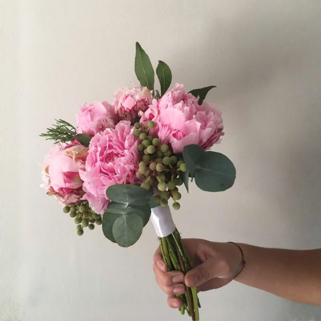 Velvet Peony Bó hoa cưới mẫu đơn Velvet Peony