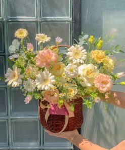 Hoa khai trương để bàn Grand Opening