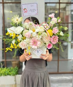 Hoa khai trương để bàn Hồng Phát