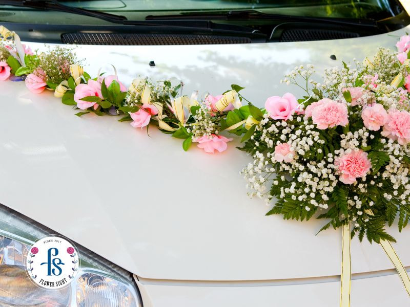 cách cắm hoa xe cưới