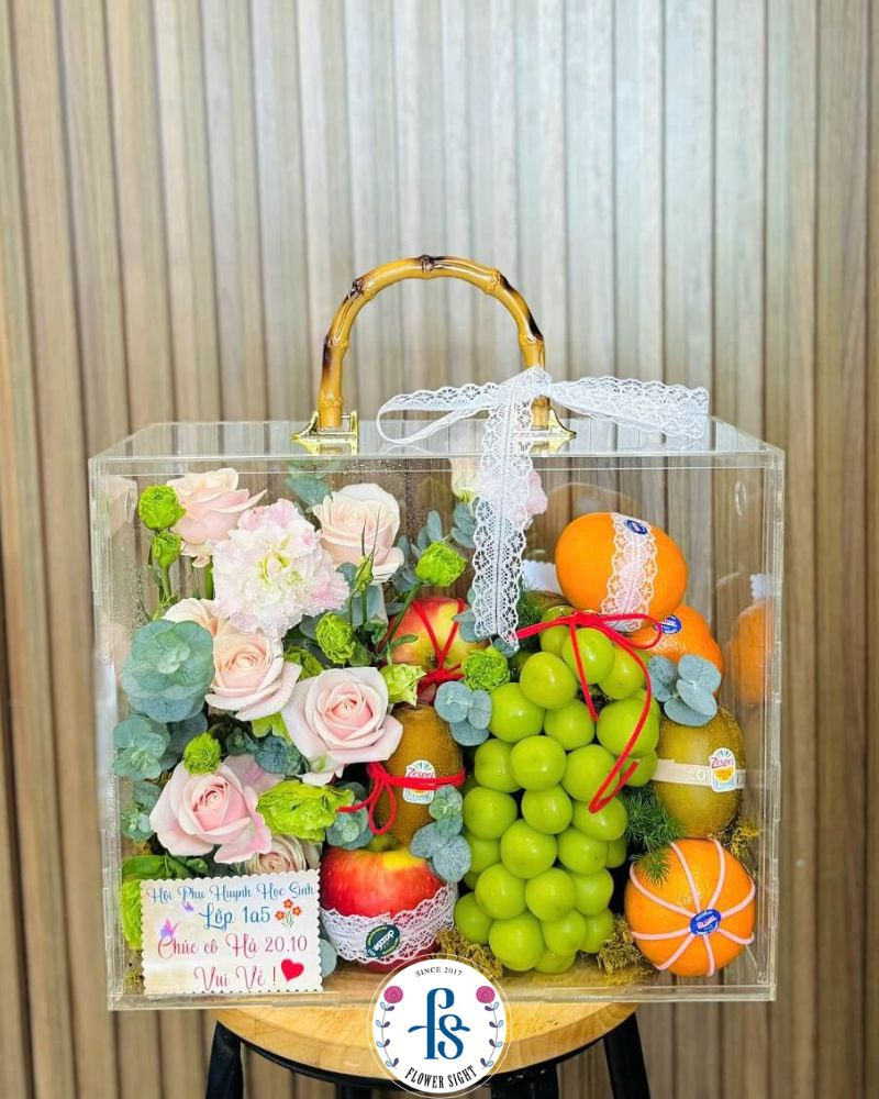 Hộp hoa mica trái cây