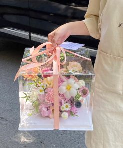 Hộp Hoa Mica Ánh Sáng Dịu Dàng