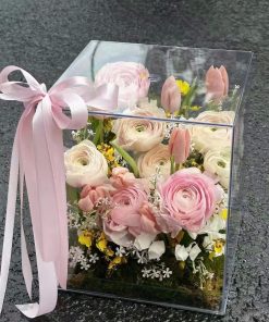 Hộp Hoa Mica Kim Ngân