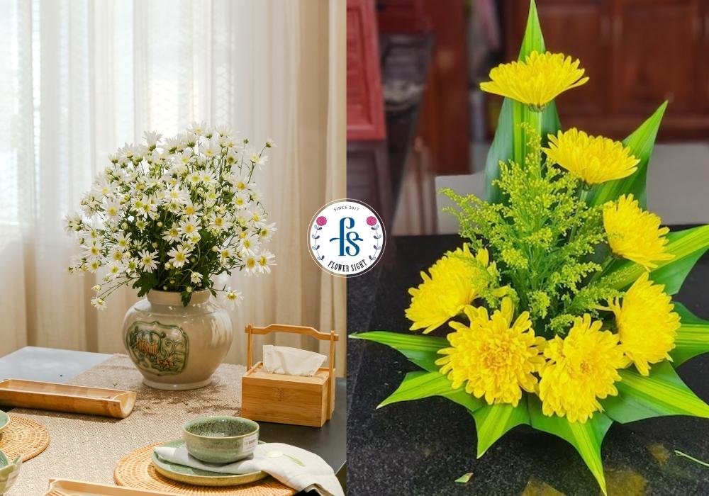 Gợi ý cách cắm hoa cúc