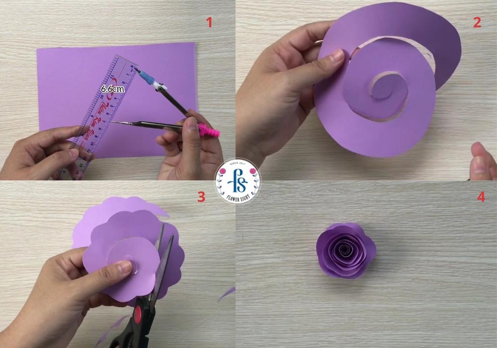 Hướng dẫn cắt và cuộn cánh hoa hồng giấy xoắn ốc